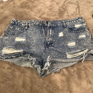 Forever 21 ripped Jean shorts.